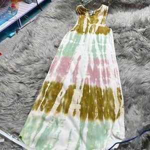 PreLoved SZ M Young Broke & Fabulous ribbed tie dyed dress